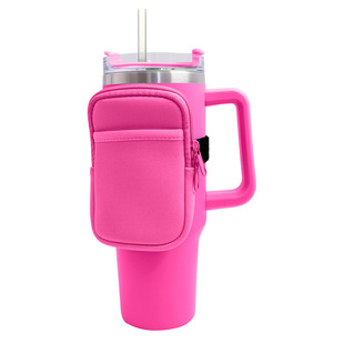 40oz ice cup cover double pocket car handle absorbent mobile phone change ice cup cover Stanley cup cover