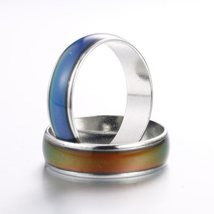 Mood temperature sensitive discoloration ring fashion creative discoloration ring ring European and American alloy discoloration jewelry wholesale