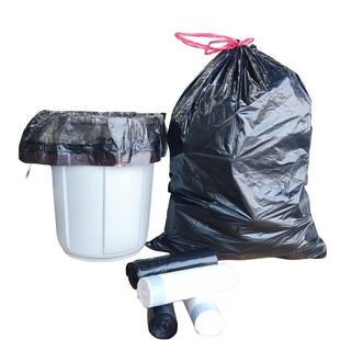 Commercial Plastic Bag Household Black Thickeneded Large Non-Dirty Hand Automatic Closing Disposable Drawstring Garbage Bag