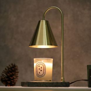 Aromatherapy Lamp American Retro Melted Candle Table Lamp Bedroom Dimmable Melted Wax Lamp Marble Romantic Fragrance Melted Candle Lamp