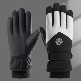 Winter Ski Gloves Touch Screen Motorcycle Fleece-Lined to Heattech and Thickeneded for Cycling Waterproof, Windproof, Cold-Proof, Anti-Slip, Outdoor Rainproof