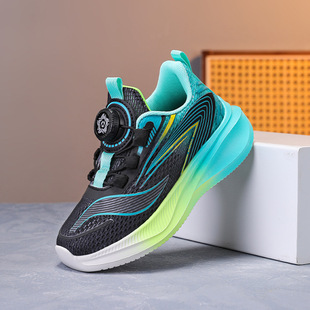 Boys Shoes 2025 Summer New Children's sneaker Middle and Big Children's Swivel Buckle Girls Mesh Step Training Shoes