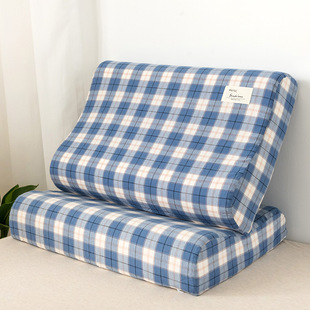 All Cotton Yarn-dyed Washed Cotton Latex Pillow Case Pure Cotton Pillowcase Single Latex Pillowcase Cross-border Bedding Pillowcase for Children