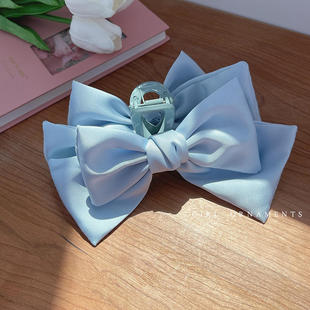 Black Double-sided Bow Grab Clip Mori Style Hairpin Women's High-end Shark Clip Hairpin New Style Hairpin Clip Headdress Hair Accessories