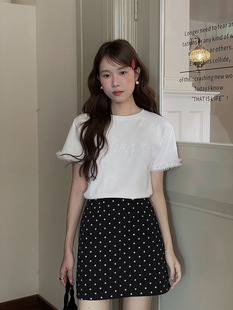 [Song Ming] High Waist Slim Wave Dot Skirt Women's 2025 Summer New Korean A- shaped Hip Skirt N955B