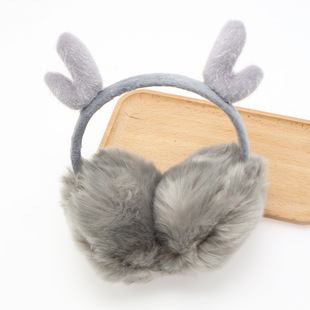 Winter new earmuffs plush earmuffs female riding cartoon antlers cute windproof warm ear protection anti-freezing earmuffs