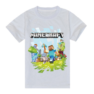 Футболка для мальчиков и девочек My World Minecraft Повседневная футболка с короткими рукавами для больших детей 0268