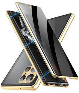 Samsung s24/S24ultra/S25Ultra metal double-sided glass anti-peep frosted back plate magnetic king application