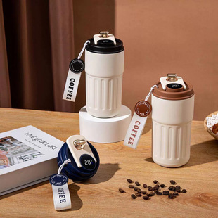 2025 new 316 stainless steel thermos cup coffee cup intelligent temperature measurement high color value male and female student water cup wholesale