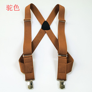 Cross-border supply unisex 3.5CM side clip strap adult 2 clip elastic elastic suspenders suitable for driving