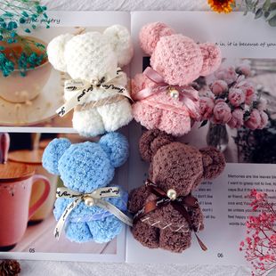 Coral Fleece Bear Style Towel Hand Gift Gift Absorbent Cute Decoration Wholesale Pearl Folding Absorbent Festive