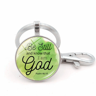 Inspirational Quotations Car Keychain Pendant Time Gem Pendant Cross-border Explosions Lobster Buckle Hot Selling Accessories Wholesale