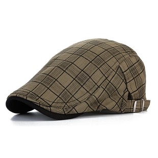 Beret Men's and Women's Spring and Autumn Fashion Plaid Cap Women's British Art Forward Cap Outdoor Sun Protection Sun Hat