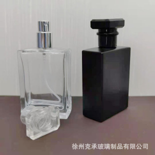 50ml Квадратная винтовая парфюмерная стеклянная бутылка ручной наконечник 30ml Прозрачная черная парфюмерная бутылка для духов