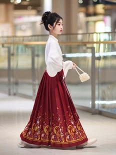 Лошадь юбка для девочек Hanfu Весна и Осень Древний стиль Детская новая китайская одежда 2024 Новый национальный стиль костюм для девочек осень