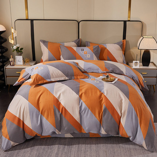 Cotton Four-piece Set Bed Cover Thickened Single-piece Pure Cotton Quilt Cover Light Luxury High-count High-density Twill Brush Single Quilt Cover