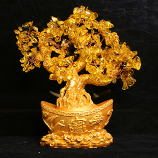Mu Rui Creative Home Decoration Topaz Tree Wealth Tree Resin Money Bag Money Tree Home Decoration Crafts