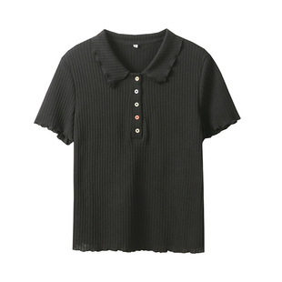 plus size Women's Sweet Girly Wave Edge Polo Dress Women's 2024 Summer New Meat Covering Midi Dress 230313