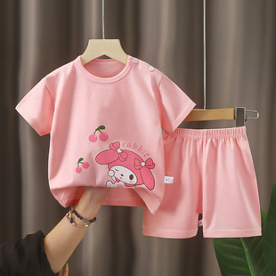 Children's Short-sleeved suit Cotton Summer New Baby Boys Summer T-shirt Girls' Clothing Thin Children's Clothing Strict Selection