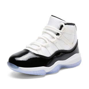 Little Yellow Duck Children's Basketball Shoes AJ11 Boys Sports Shoes Friction Sound Lightweight Wear-resistant Children's Shoes High-top Sneakers