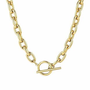 European and American Creative Fashion Retro 14K Thick Necklace Double-layer Necklace Cross-border Hip-hop Style Distinctive Clavicle Chain Necklace