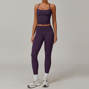 European and American tight sanding yoga suit quick-drying fitness clothing winter outdoor running sports suit women 8519