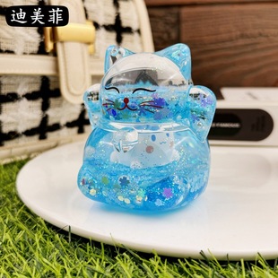  New Oil Drops Liquid Sand Bottle Acrylic Oil Ornaments Dripping Lucky Cat Oil Leakage Small Gift