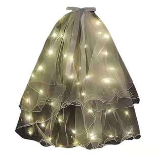 New product luminous tassel hair yarn with pearl super fairy children bridal hair yarn luminous headdress stall wholesale hot sale
