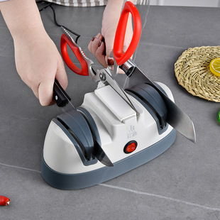 Double-sided knife sharpener four-in-one electric knife sharpener household automatic kitchen knife fixed angle kitchen Industry and Trade knife grinder