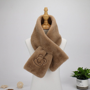 Korean ins Clouds Smiley Plush Scarf Autumn and Winter Thickened Japanese Style Cute Girl's All-match Student Cross Scarf