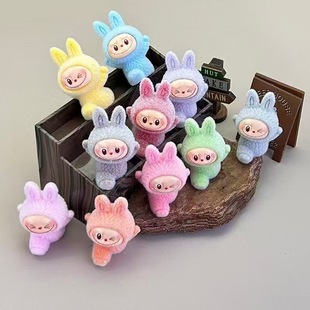 New Flocked Yoga Cloth Surprise Blind Box Trendy Cute Hand-Made Office Box Resin Desktop Ornaments Batch