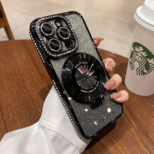 Подставка магнитного притяжения подходит для Apple 15promax чехол для телефона новый iphone14 женский стразы 16pro чехол для защиты все включено 12pm чувство высокого уровня 11 нишевый plus с пленкой объектива 13 супер огонь