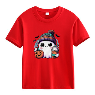 Children's Clothing Parent-Child Class Clothing Clothing Summer Solid Color Cute Graphic Printing Cotton Short-Sleeved T-Shirt Fixed Printing logo