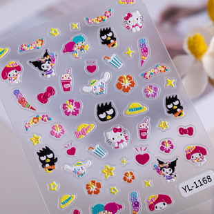 Симпатичная наклейка для ногтей Sanrio трехмерный рельеф Мелотти Пачаха собака KTcat ногтей наклейка украшения YL модель