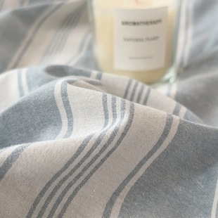 Unprinted Japanese-style Good Cotton Four-piece Set Yarn-dyed Washed Pure Cotton Bed Sheet Double Quilt Cover Bedding 4-piece Set
