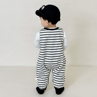 New Starting Point Clothing Baby Spring and Autumn jumpsuit Male Baby Western-style spring clothes for going out newborn Harbin clothes climbing suit
