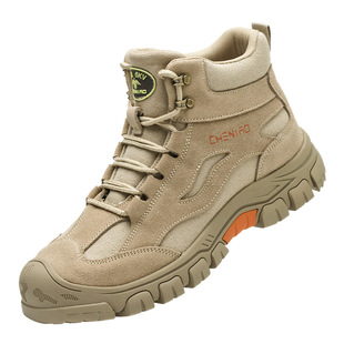 Labor protection shoes winter men's anti-smashing anti-puncture wear work breathable deodorant cross-border insulation wholesale new high-top safety shoes