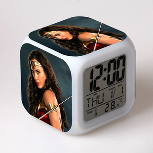 Foreign trade supply movie Justice League Justice League colorful alarm clock color change alarm clock student gift 2