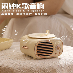 Движущийся сердечник Bluetooth Audio K-Song Bluetooth-динамик Ретро проигрыватель виниловых пластинок Часы Будильник Настольный маленький динамик