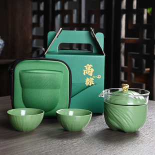 Travel tea set dragon boat festival gift creative zongzi Express Cup one pot three cups portable bag set tea set hand gift