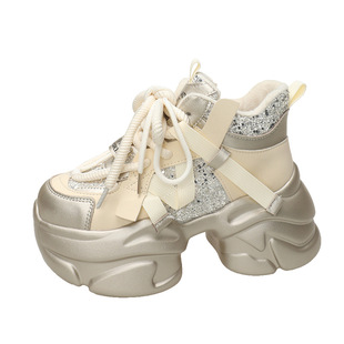 Torre Shoes Women's 2024 Autumn New European Mesh sneaker Thick Sole Feet Shoes for Small Women