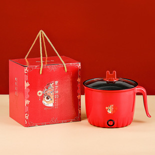 Multi-functional electric cooker mini student dormitory electric cooker cross-border knob electric hot pot instant noodle pot gift box