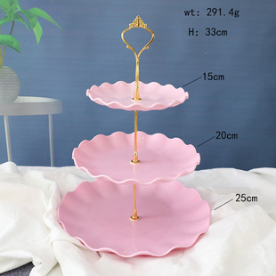 Three-layer Dessert Table Display Rack Birthday Ornaments Wedding Party Cake Rack Candy Tea Break Set Table Dessert Fruit Plate
