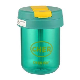 ins Straw Cup Summer Tea Large Capacity Male and Female Students Plastic Flower Tea Cup Water Cup Folding Straw Cup