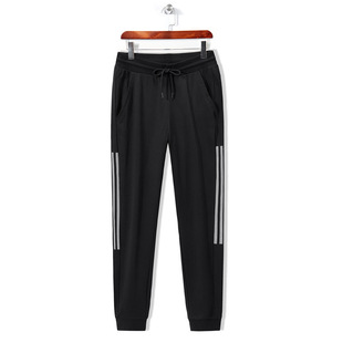 Fashion Trend Half Three Bar Sports Pants Men's and Women's Spring and Autumn Elastic Casual Sports Pants with Fixed LOGO