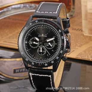 Jaragar Casual Men's Strip Nail Scale Fully Automatic Mechanical Watch with Calendar Week Leather Watch