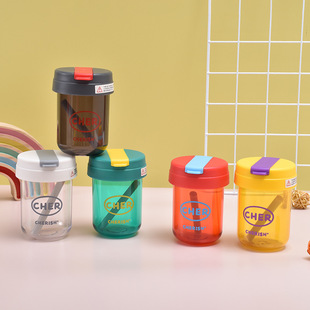High-looking Internet celebrity summer double drink Ton Cup fashion mini children's plastic cup outdoor portable mini straw Cup