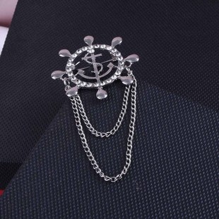 Brooch Advanced Sense Niche Suit Chain Corsage Exquisite Rudder Corsage Women's High-end All-match Clothing Pin Trendy Accessories