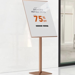 Mall Display Board Display Rack Vertical poster Rack Golden Narrow Side Floor-to-Floor Billboard Door Publicity Display Rack