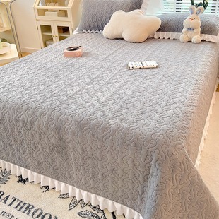 Winter Milk Velvet Bed Cover Three-piece Set Thickened Cotton Coral Velvet Bed Sheet Nantong Crystal Velvet Cover Blanket Flange Blanket